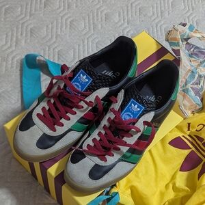 Adidas x Gucci Gazelle Black Green Red Sneakers - Size 9US